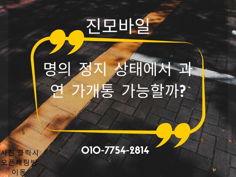 명의 정지 상태에서 가개통 가능할까 이미지