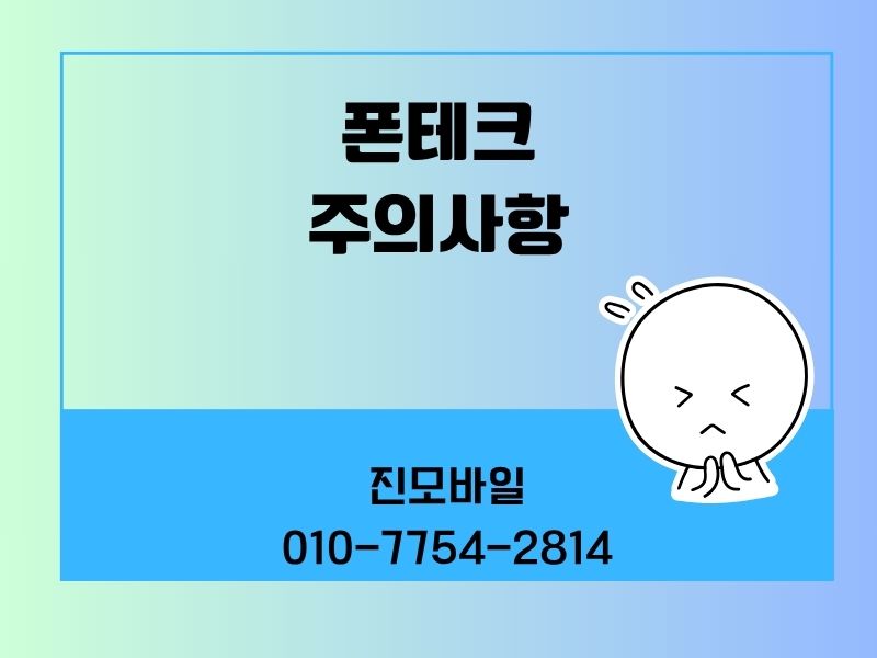 폰테크 주의사항